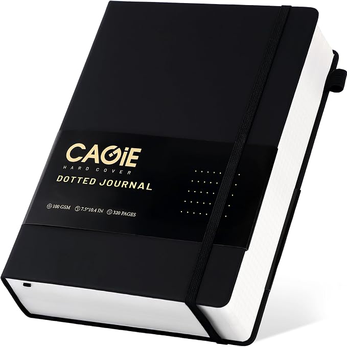 CAGIE Bullet Dotted Journal Notebook 320 Pages 100 GSM Paper Hardcover B5 Dot by CAGIE
