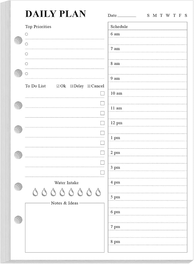 7-Hole Punched To Do List Insert by Yaridar