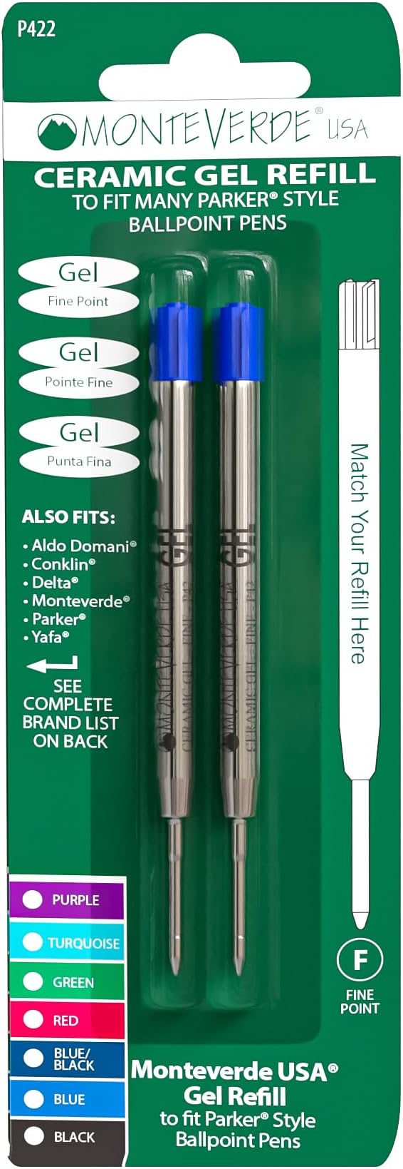 Monteverde® Capless Gel Refills to Fit Parker by Monteverde