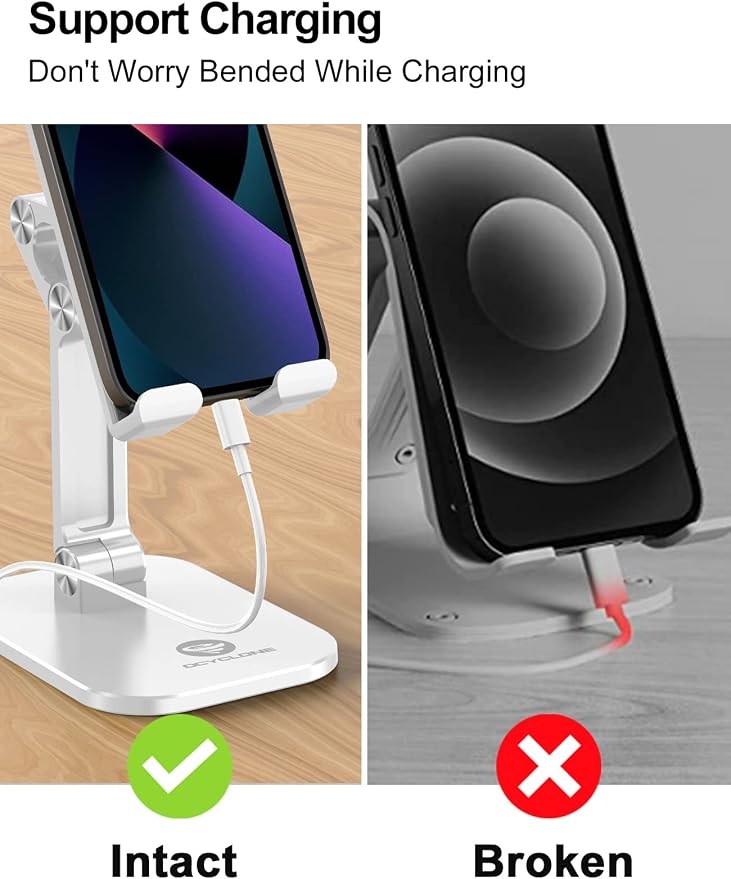 OCYCLONE Phone Stand, Adjustable Height and Angle Foldable Cell Phone Stand - Image 8