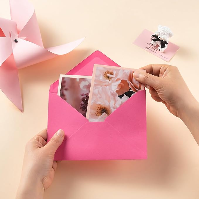 50 Pack Colored A7 Invitation Envelopes 5x7 Pink, 5 1/4 x 7 1/4 in | 5 Colors - Image 5