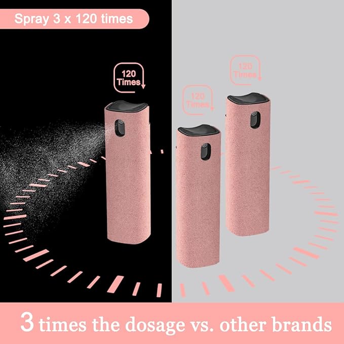walrfid 3 Pack Screen Cleaner, Car Screen Cleaner Spray and Wipe, Computer Laptop Cleaning Kit for Electronic iPad, iPhone, Cellphone, Monitor, MacBook, Car Display, Tablet, TV Flat Screens, Pink-DeskLoop Office