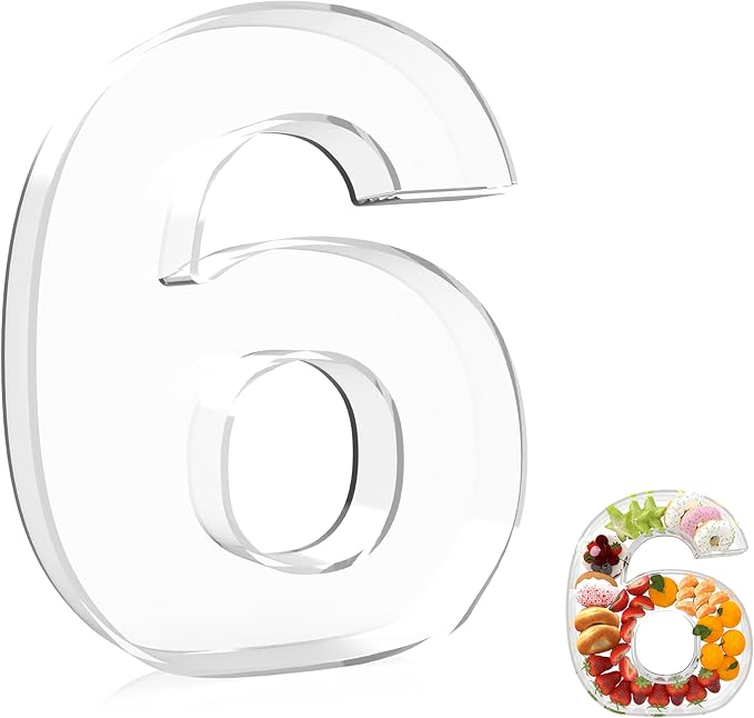 13.8" Extra Large Acrylic Number Charcuterie Board Box, Reusable Fillable by RUFHVTY