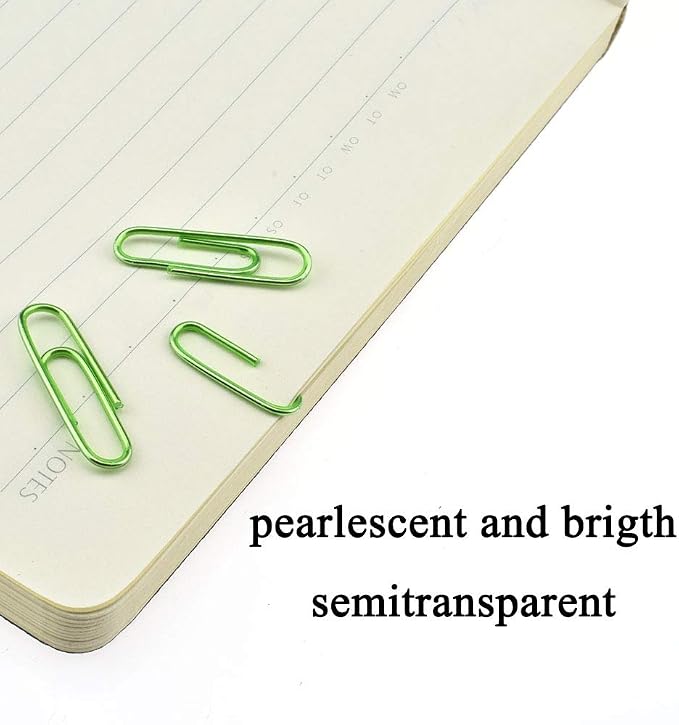 HAHIYO Paper Clips 1.1" Length Green Paperclips Bright Colors Vinyl Coated - Image 5