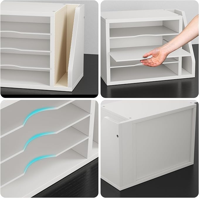 Creso hom Mail Sorter, File Organizer Desktop, Wood Desk Organizer - Image 5