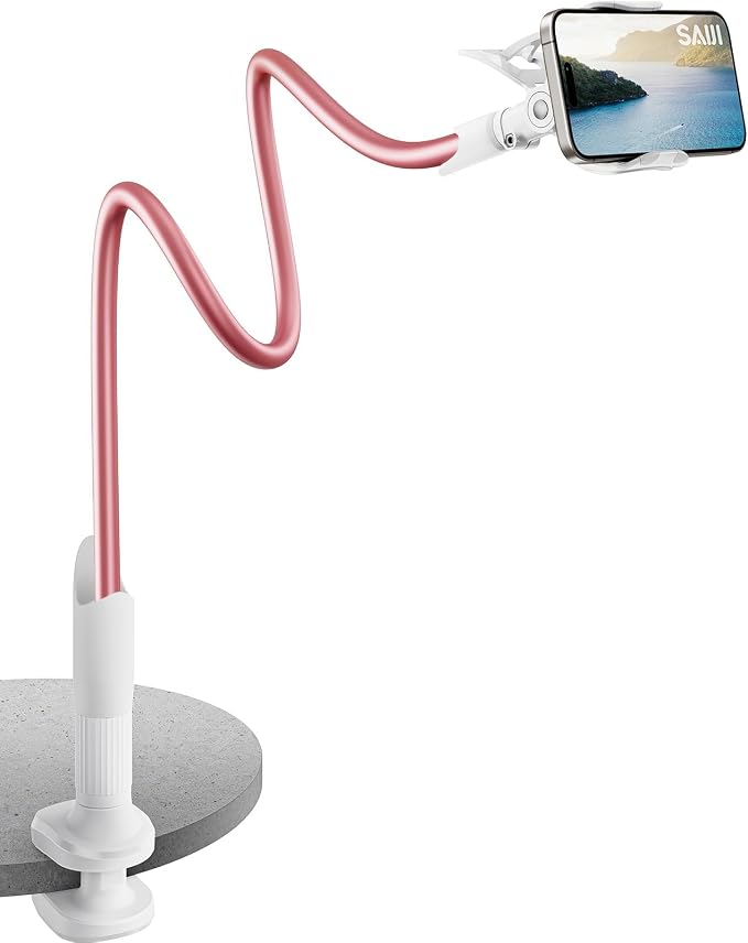 SAIJI Gooseneck Phone Stand for Bed, Lazy Bracket Cell Phone Holder Long Arm by SAIJI