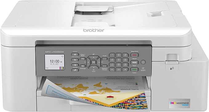 Brother MFC-J4335DW INKvestment Tank Wireless All-in-One Color Inkjet Printer, Up to 1-Year of Ink in-Box, Duplex Printing, Mobile and Cloud Print, Works with Alexa-DeskLoop Office