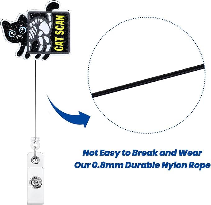 Cat Scan Funny Radiology Nurse Badge Reel, Cute X-Ray Tech Retractable ID Badge - Image 5