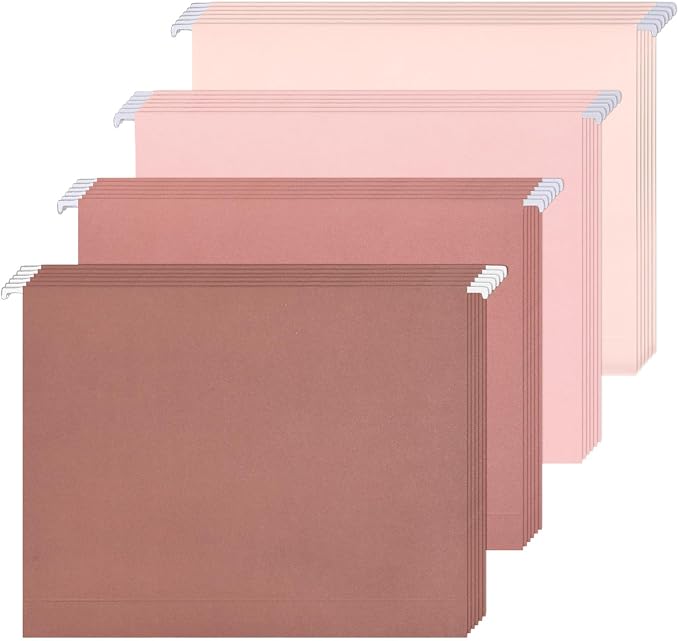 Whaline 36 Pack Dusty Pink Hanging File Folders Letter Size 4 Colors Pink File by Whaline