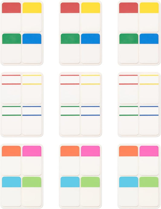 KICNIC Sticky Tabs 1 Inch, 720pcs Book Tabs, Colored Page Markers Self Adhesive, Repositionable Note Tabs for Documents, Books, Paper, Notebooks, Filing and Folders [36 Sets, 10 Colors]-DeskLoop Office