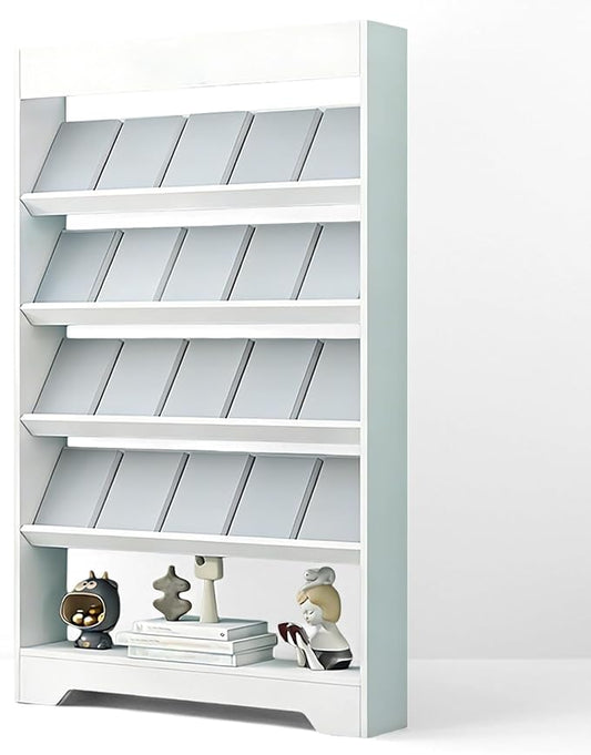 LHIUGE 5-Layer Brochure Display Rack, Freestanding Wooden Magazine Rack by LHIUGE