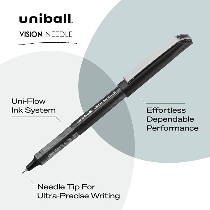 uniball Vision Needle Rollerball Pens, Micro Point, 5 Pack - Image 4