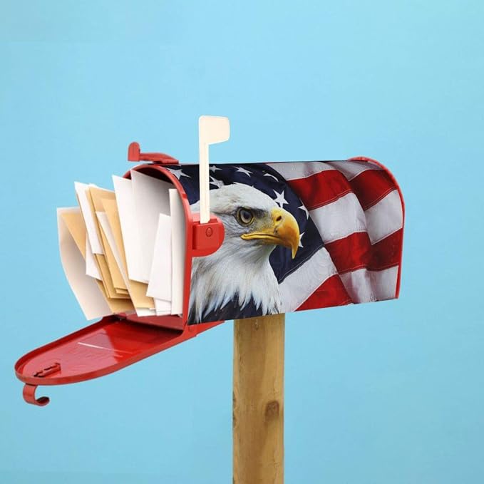 American Flag Welcome Magnetic Mailbox Cover, Mailbox Wrap Decorative - Image 6