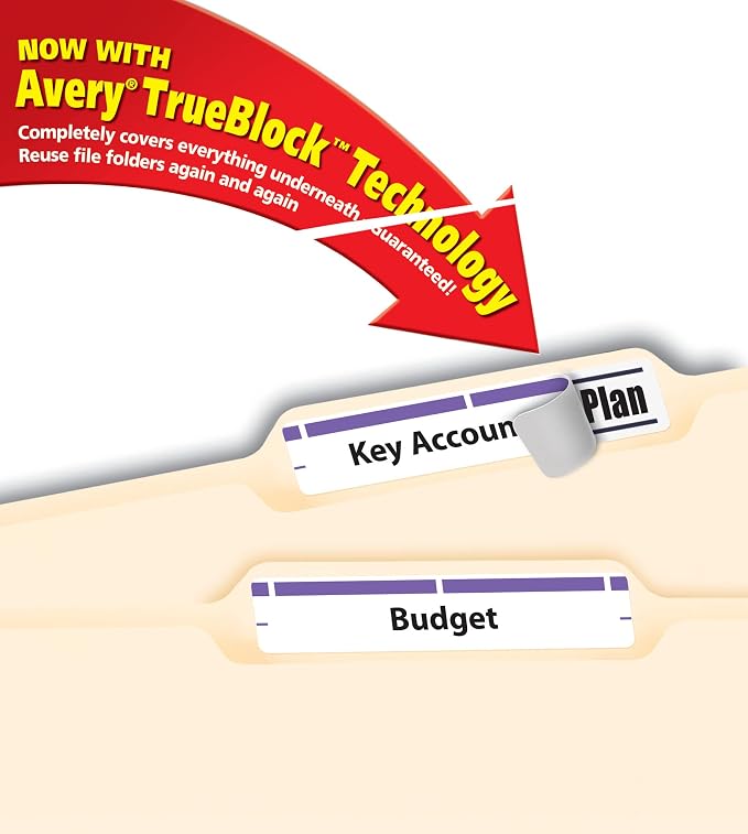 Avery TrueBlock File Folder Labels, 2/3" x 3-7/16", 750 Printable Labels - Image 8
