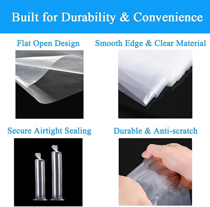 20PCS 4.7" x 51" Extra Long Clear Plastic Sleeves - Image 3
