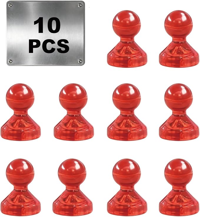 Ant Mag Magnetic Push Pins, 10 Pack Strong Whiteboard Magnets by AntMag