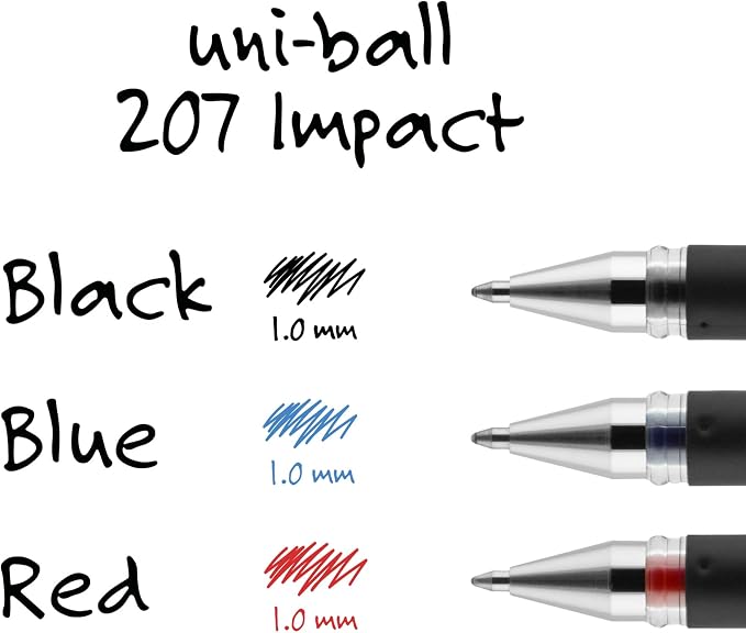 Uni-Ball 207 Impact Stick Pen Refills, 1.0mm Bold Point, 6 Pack - Image 6