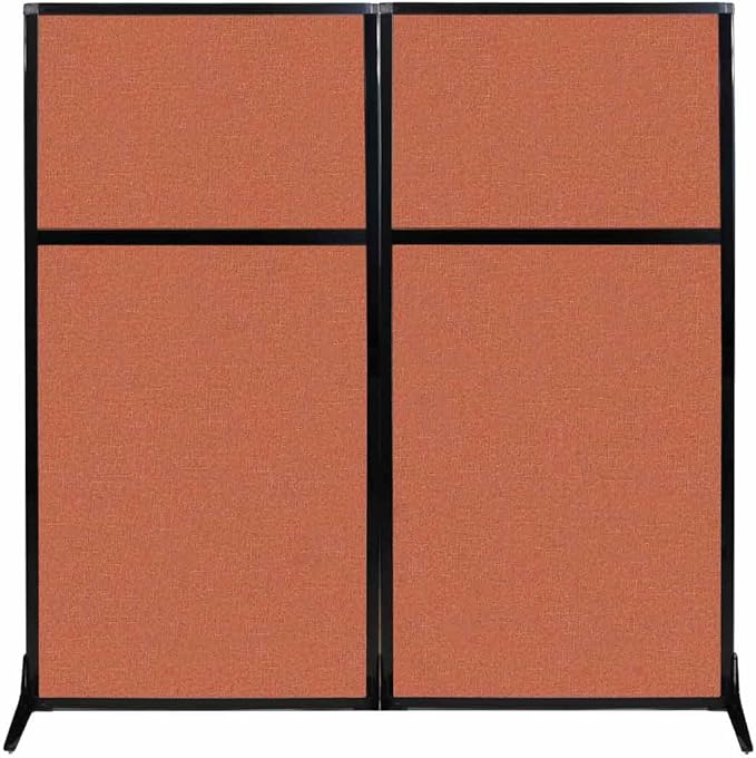 Versare Workstation Partition | Portable Wall Divider | Modern Office Cubicle | Free Standing Privacy Screen | Flexible Work Space | 66" x 70" Papaya Fabric Panels-DeskLoop Office