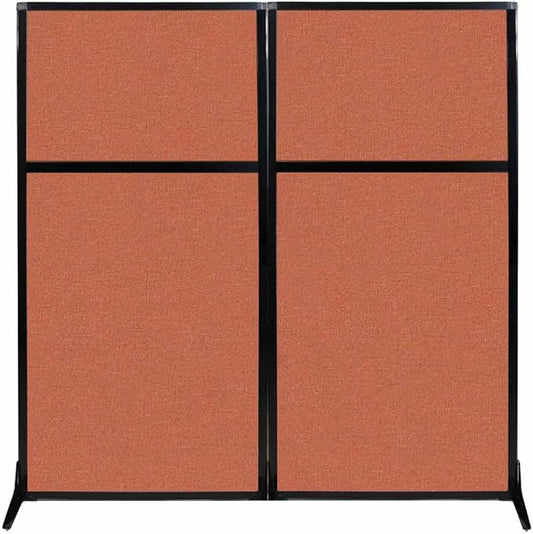 Versare Workstation Partition | Portable Wall Divider | Modern Office Cubicle | Free Standing Privacy Screen | Flexible Work Space | 66" x 70" Papaya Fabric Panels-DeskLoop Office