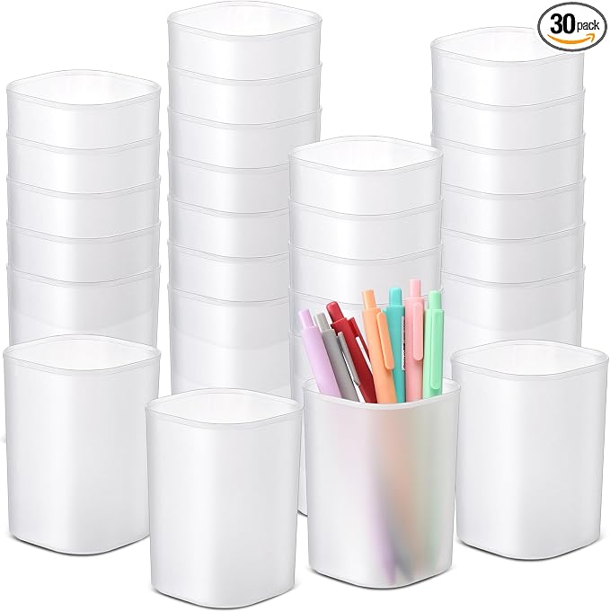 30 Pack Pen Holder Pen Cups for Desk Organizers and Storage Stationery Plastic by Weekgrat