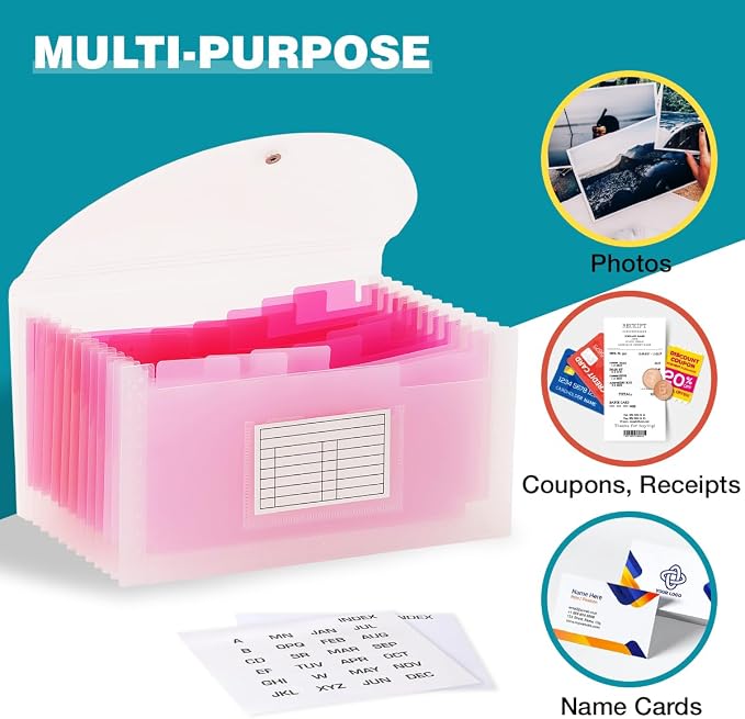 H4D Check Size 13 Pocket Expanding File Folder, Accordion File Organizer Wallet - Image 4