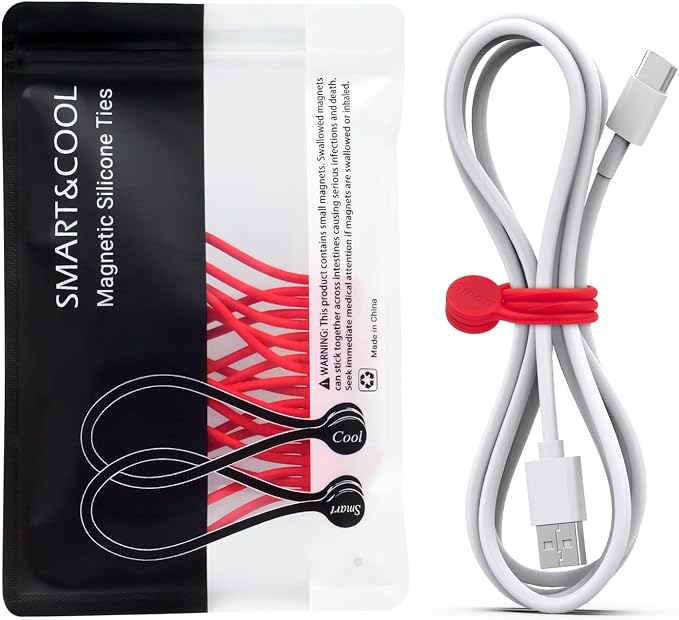 SMART&COOL Reusable Silicone Magnetic Cable Ties by SMARTCOOL