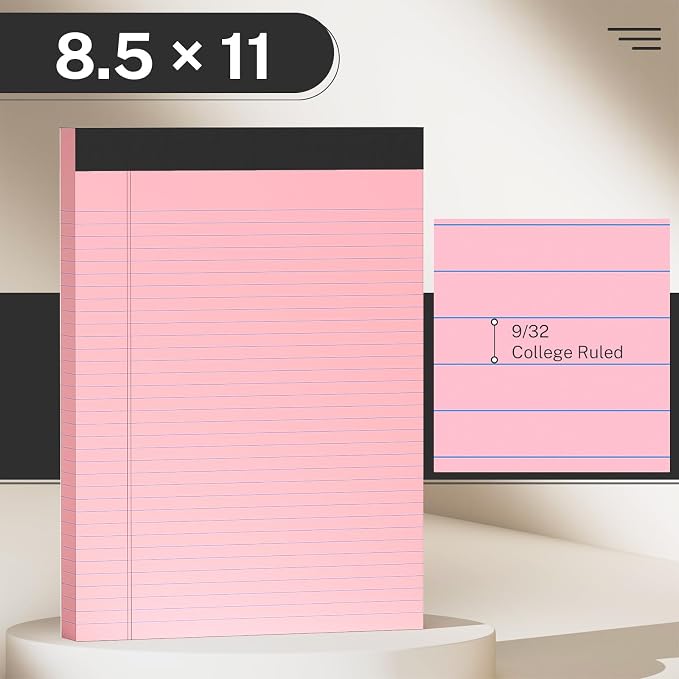 AILZFEI 8.5 x 11 Inch Pink Legal Pads - Image 2