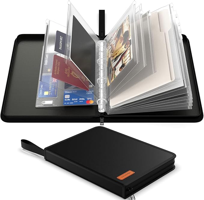 Important Document Organizer Zipper Binder, Fireproof Document Bag by Viesembo