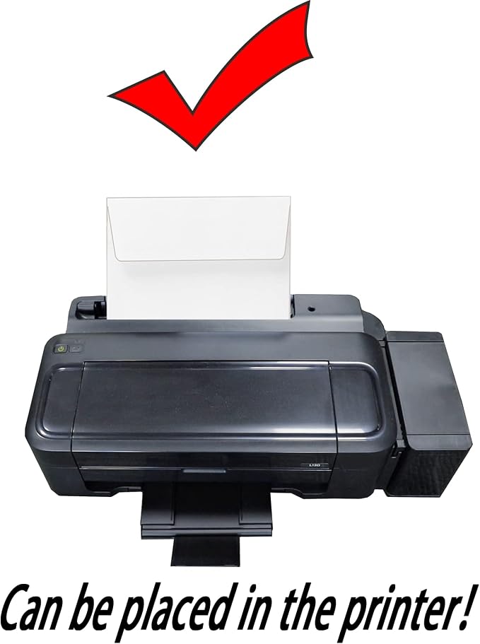 Xxcxpark Blank White Cards, 100 Qty 5.25 x 7.25 inches Printable A7 Envelopes & - Image 4