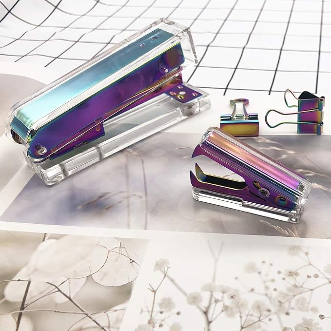 NatSumeBasics Cute Staple Remover Rainbow Clear Stapler Puller Removal Tool - Image 4