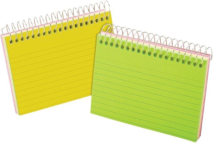 Oxford Spiral Bound Glow Index Cards, 50 Cards per Book - Image 2
