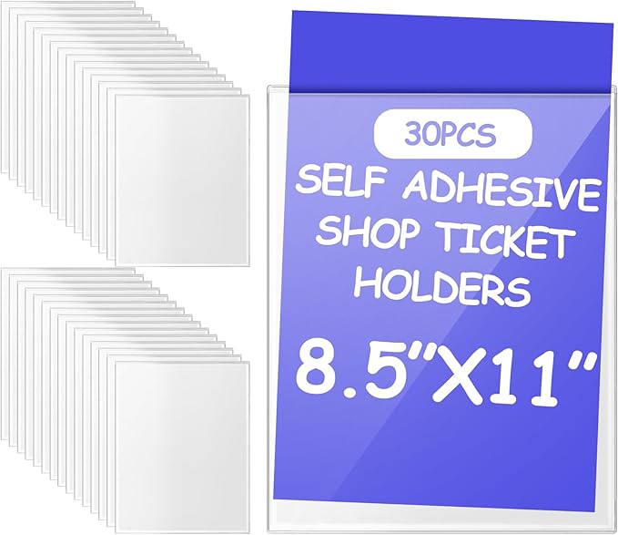 Outus 30 Pcs Self Adhesive Shop Ticket Holders Clear Plastic Sleeves Adhesive by Outus