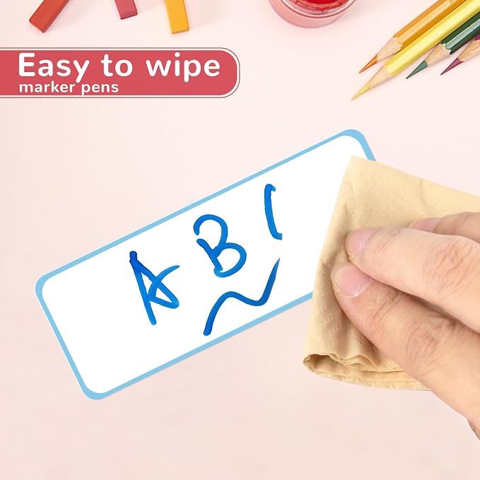 72 Pcs Dry Erase Magnetic Labels Border, 3.2" x 1.2" 8 Colors | Reusable - Image 6