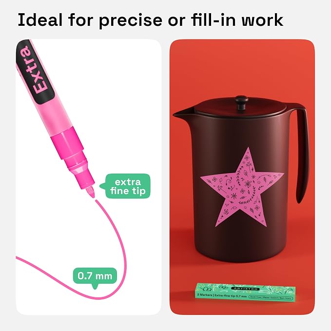 ARTISTRO 2 Pink Acrylic Paint Markers - Image 3