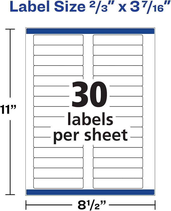 Avery TrueBlock File Folder Labels, 2/3" x 3-7/16", 500 Printable Labels - Image 4