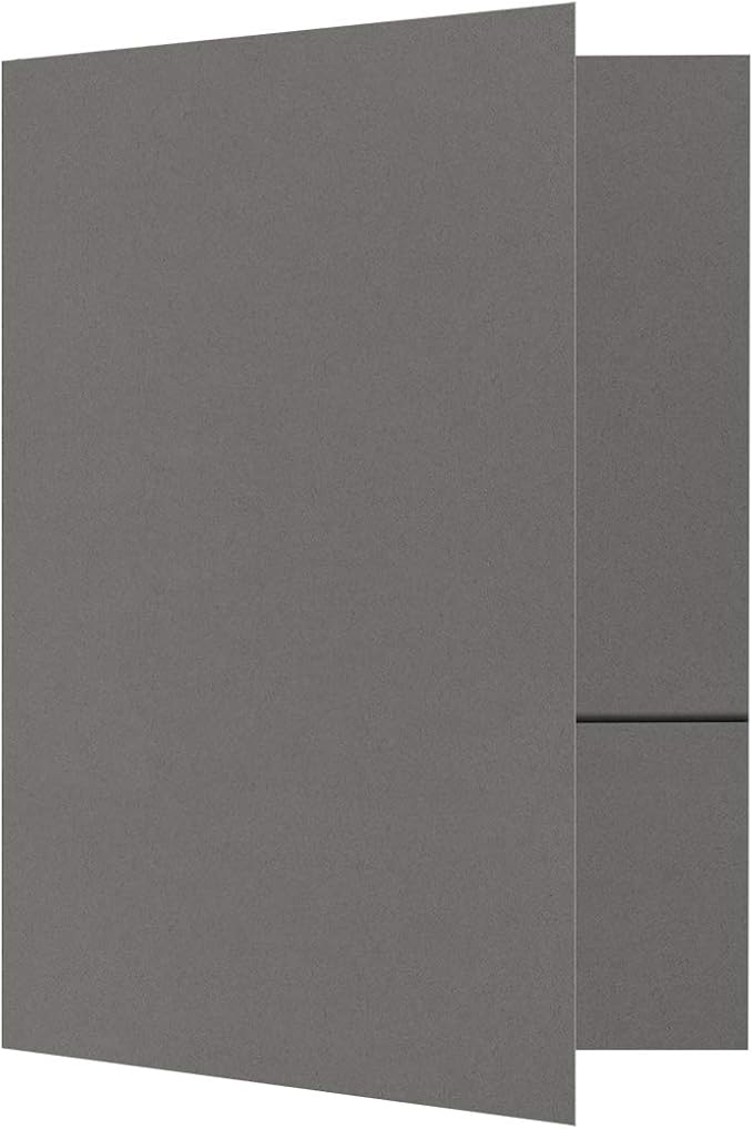 LUXPaper 9" x 12" Presentation Folders | Two Pocket | Smoke Gray | 100lb. Cover by LUXPaper