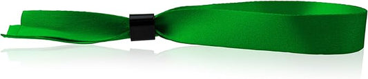 100 WristCo Cloth Event Wristbands - Kelly Green Fabric Bracelets Wrist Bands for Concerts Festival Admission Party 13 ½” x ½”