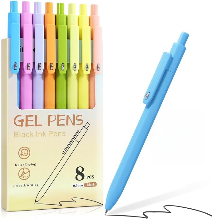 Vitoler Cute Gel Pens, 8 Pack 0.5mm Fine Point Pens by VITOLER