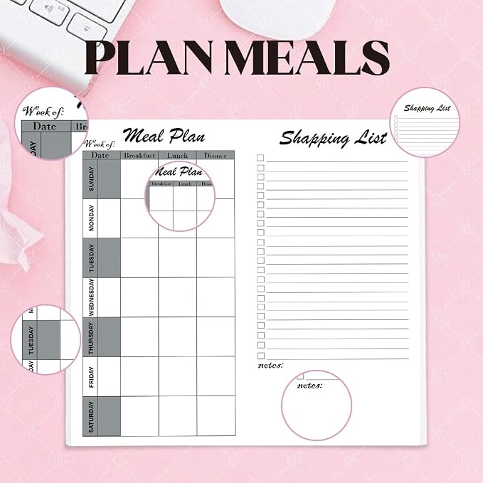 Travelers Notebook Inserts, Small Meal Plan Refills, Standard Regular TN - Image 3