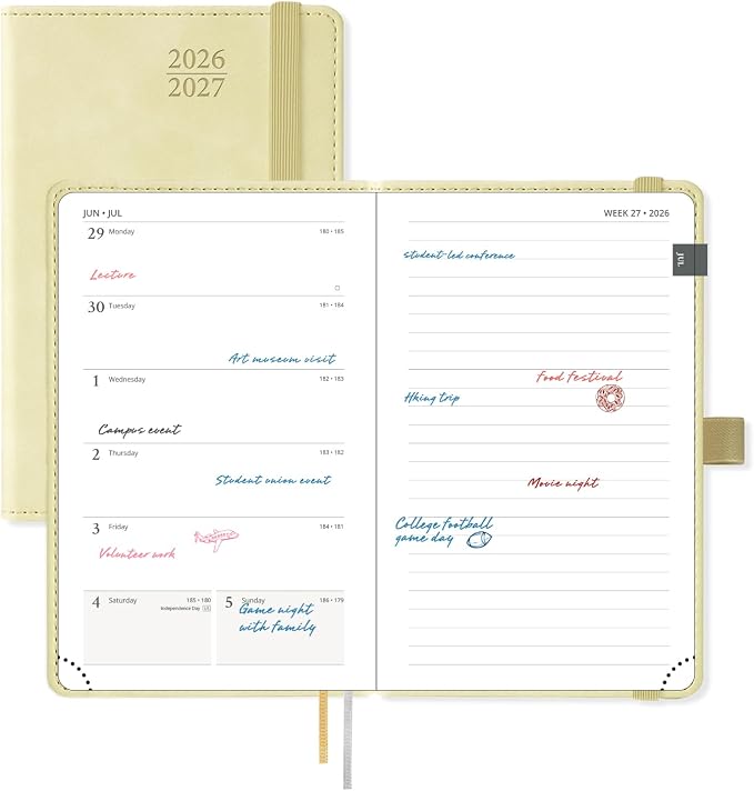 POPRUN 2026-2027 Pocket Planner Weekly and Monthly Academic Calendar by POPRUN