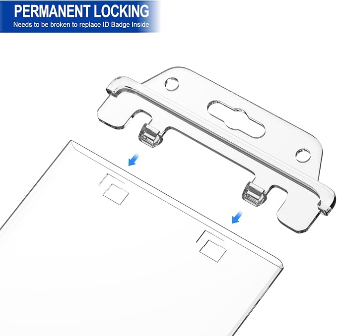 2 Pack Clear ID Badge Holder for Lanyard Hard Plastic ID Card Holder by Fallen - Image 3