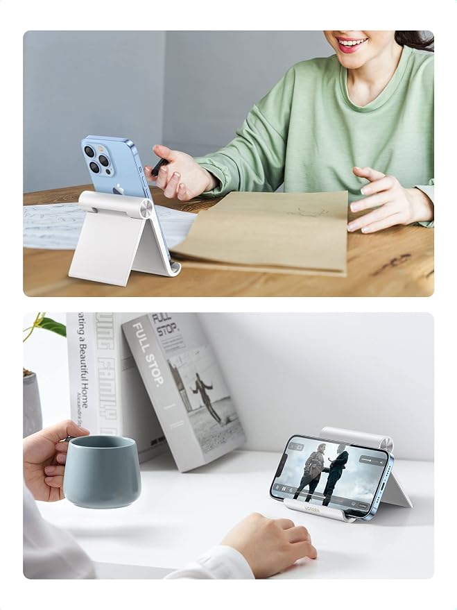 UGREEN Cell Phone Stand for Desk Phone Holder Foldable Portable Adjustable - Image 9