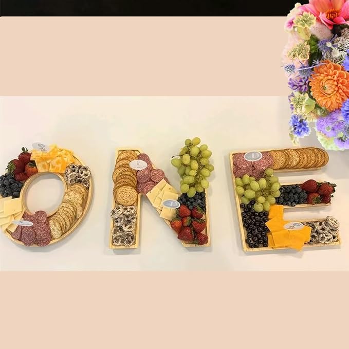 Baby Shower Charcuterie Letter “ONE” 3PCS Fillable Letter Trays - Image 7