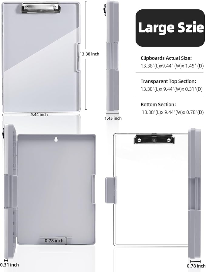 Clearview Clipboard with 2 Storage, Dry Erase 8.5x11 Heavy Duty ClipBoards - Image 7