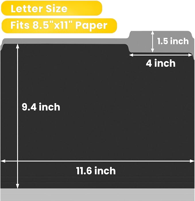 SUNEE File Folders, 100 Pack Manilla Folders 8.5 x 11, Colored Folder Office - Image 2