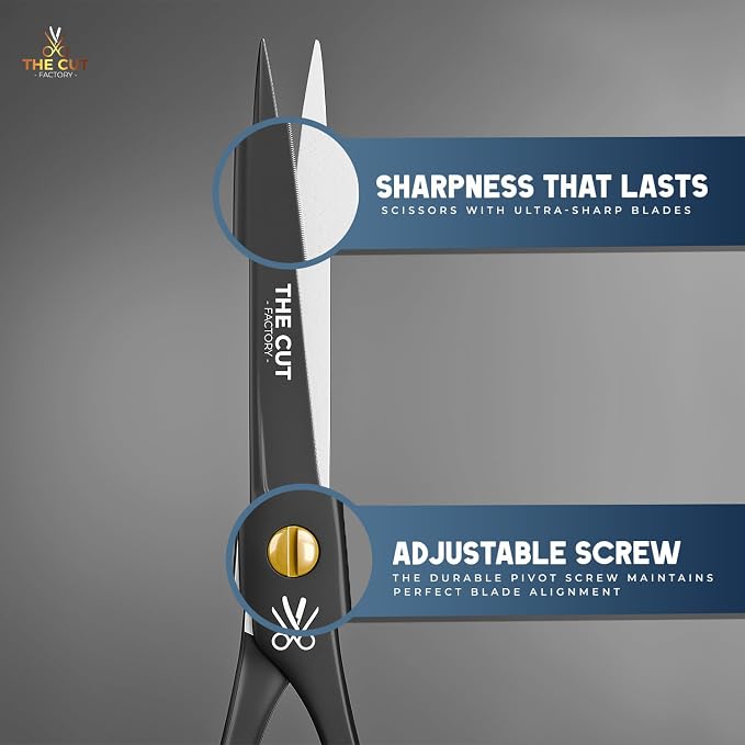The Cut Factory® 6.5” Matte Black Luxury Hair Scissors – Ultra-Sharp High - Image 8