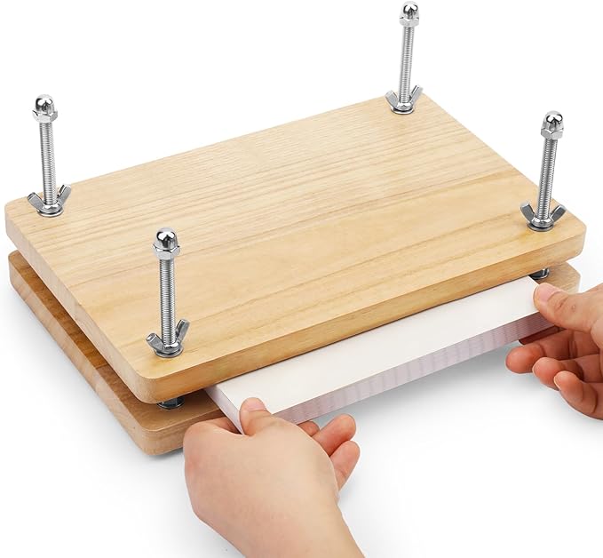 JUPEAN Book Press—7.9”x11.6” Wooden Book Binding Press Bookbinding Kit Portable and Easy Assemble Books Binding Kits for DIY Bookbinding-DeskLoop Office