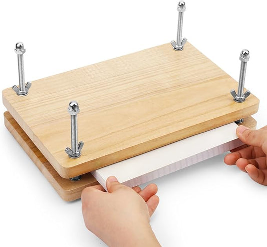 JUPEAN Book Press—7.9”x11.6” Wooden Book Binding Press Bookbinding Kit Portable and Easy Assemble Books Binding Kits for DIY Bookbinding-DeskLoop Office
