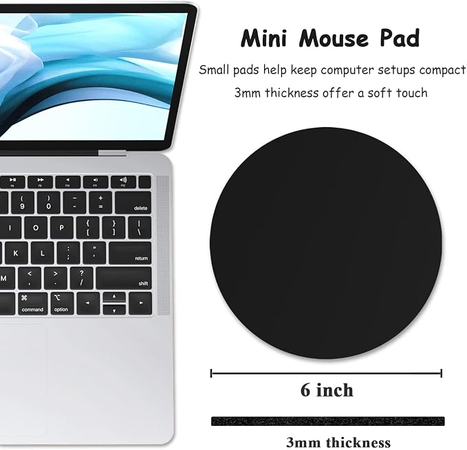 Dapesuom Small Mouse Pad, 6 x 6 Inch Thick Rubber Premium-Textured Non-Slip - Image 2