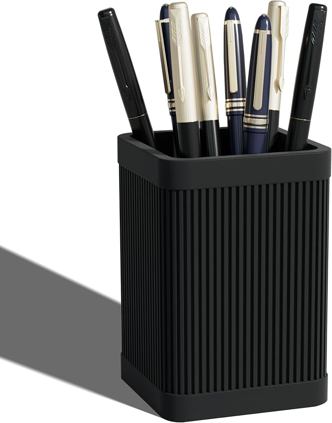 HighHerz Aesthetic Pen Holder For Desk, Modern Silicone Pencil Holder, Stylish by HighHerz